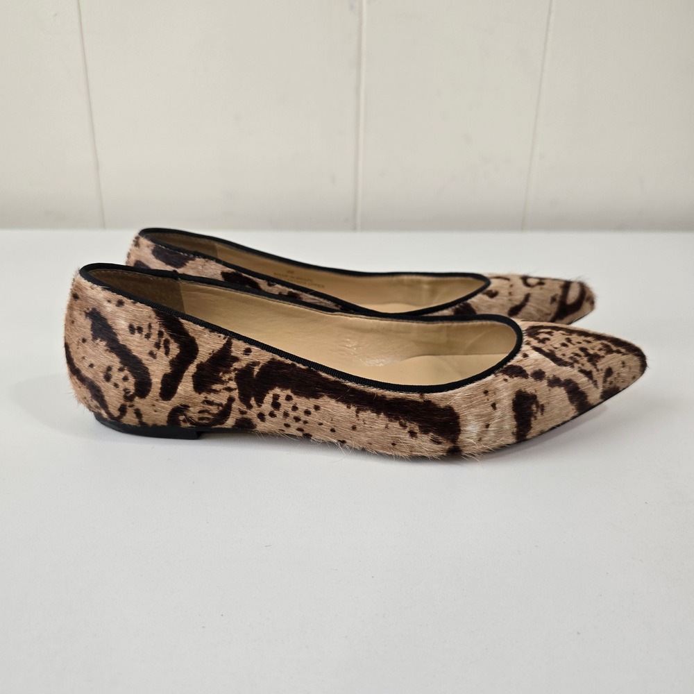 Talbots Calf Hair Animal Print Pointed Toe Ballet Flats Leopard Womens 6B - Picture 3 of 11